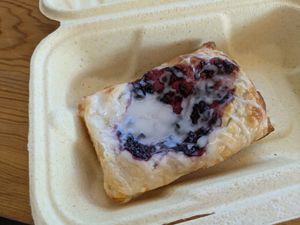 Vegan blueberry danish at Full Stop Station in Louisville