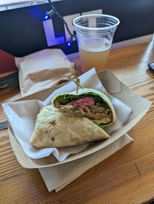 Lions mane wrap at Full Stop Station in Louisville