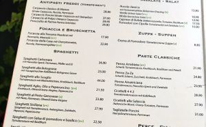 Menu 2024, v+ for vegan at Azzurro in Zurich