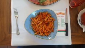 Penne all'arrabiata at Azzurro in Zurich