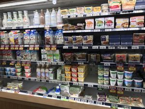 Large mainly vegan cooler section  at Farm Boy in Kingston