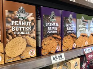 Clearly marked vegan cookies  at Farm Boy in Kingston