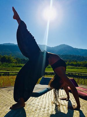 Sunset yoga Session at  Art of Living in Moorea