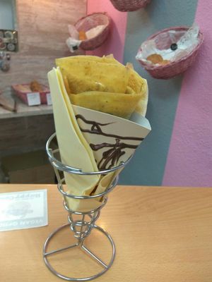 Crepe de plátano y Nocilla vegana at Sensibles in Cordoba