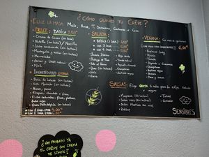 Menu at Sensibles in Cordoba