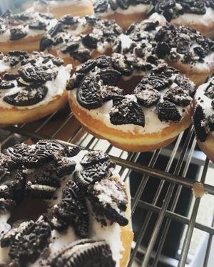Vegan cookies and cream raised  at Larry & Kristi's Bakery in Bremerton
