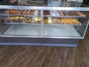 Everything except the cake donuts in this image was vegan. at Larry & Kristi's Bakery in Bremerton