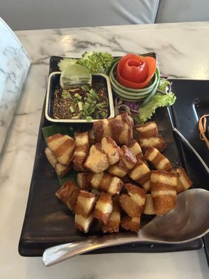 “Fried pork” 89 baht  at Vegan Garden in Pathum Thani