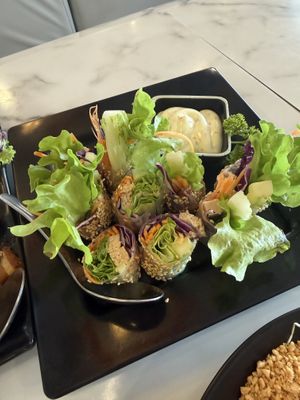 Salad rolls 89 baht  at Vegan Garden in Pathum Thani