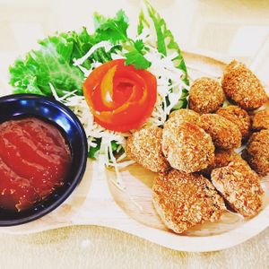 นักเก็ตไก่(เห็ดหัวลิง) at Vegan Garden in Pathum Thani