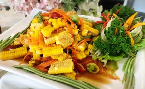 Corn salad at Vegan Garden in Pathum Thani