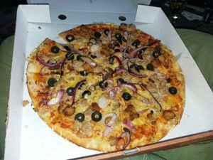 12inch Black Sea Vegan Pizza at Pizzaholic in Newcastle Upon Tyne