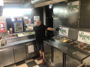 Pizzaholic has got different pizza topping fridge for vegan pizzas.   at Pizzaholic in Newcastle Upon Tyne