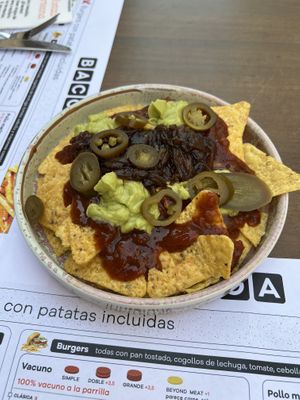 Nachos (minus sour cream)  at Bacoa  in Salamanca