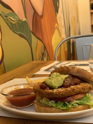 The vegan burger   at Bacoa  in Salamanca