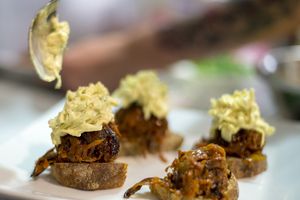 Pulled-carrots with BBQ sauce and coleslaw at Posta in Sofia