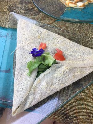 Vegan galette with foie Gras filling! at The Spell Creperie in Ubud