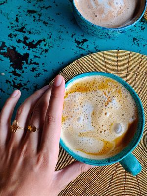 The golden Witch Coffee  at The Spell Creperie in Ubud