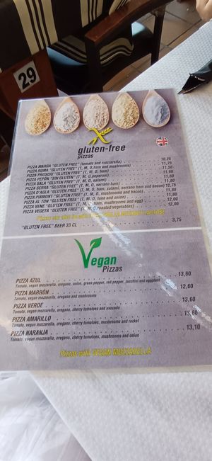 Vegan menu at Piccola in Menorca
