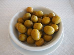 Spanish olives   at Piccola in Menorca