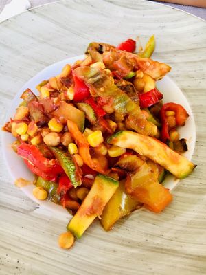 Vegan Chickpea With Seasonal Vegetables at The Republic of Good Food in Podgorica