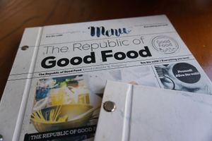 Menu with separate vegan section at The Republic of Good Food in Podgorica