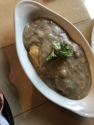 Small order of biscuits and gravy at 10th Street Diner in Indianapolis