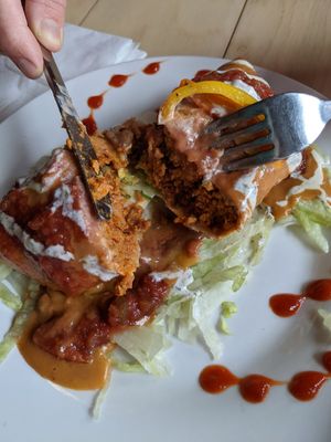 Chorizo Chimichanga - filled with TVP which was kind of disappointing at 10th Street Diner in Indianapolis