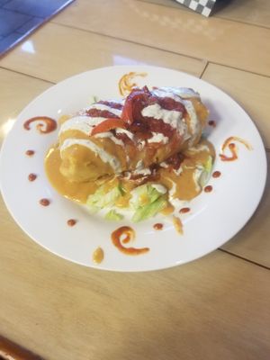 Chorizo chimichanga tastes better every time I get it at 10th Street Diner in Indianapolis