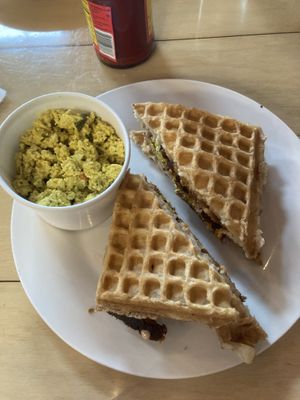 The Montecristo with a tofu scramble side  at 10th Street Diner in Indianapolis