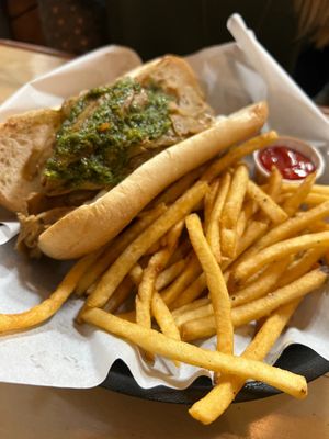 Their submarine without the veggies (onions and peppers) on top.   at 10th Street Diner in Indianapolis
