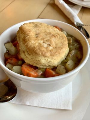 Chicken Pot Pie topped with a Biscuit  at 10th Street Diner in Indianapolis