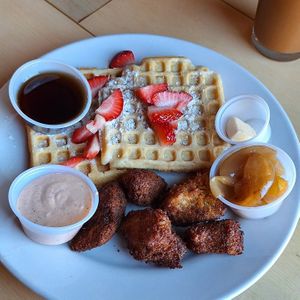 Chicken and Waffles at 10th Street Diner in Indianapolis