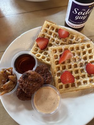 chicken & waffles  at 10th Street Diner in Indianapolis
