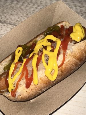 Vegan hotdog   at Leaves & Roots Lounge in Fort Lauderdale