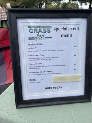 Grass fed vegan butcher menu   at Vegan CNY in Syracuse