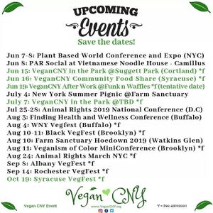 Local events calendar at Vegan CNY in Syracuse