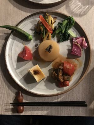 Loved the appetiser plate! at Farmer's Cafe Project in Tokyo