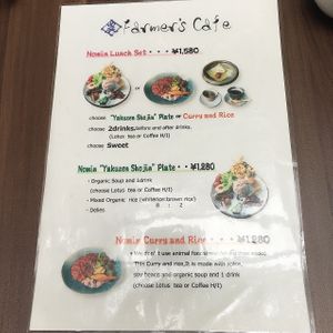Vegan lunch menu at Farmer's Cafe Project in Tokyo