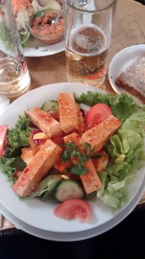 The vegan tofu salad at Cafe Koppel in Hamburg