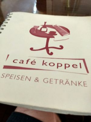 menu at Cafe Koppel in Hamburg