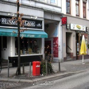 The alleyway entrance at Cafe Koppel in Hamburg