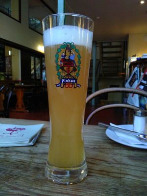 Pinkus Hefe at Cafe Koppel in Hamburg
