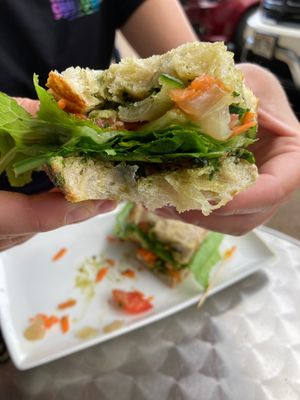 Veggie sandwich, no cheese   at Midnight Bear Breads in Hanapepe