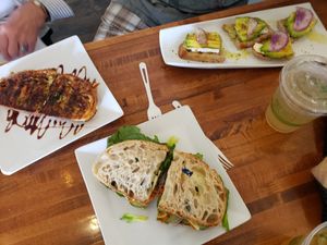 Caprese, veggie, and bruschette at Midnight Bear Breads in Hanapepe