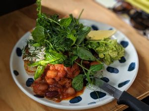 Mr Bean with added avocado at Flock Espresso and Eats in Mullumbimby