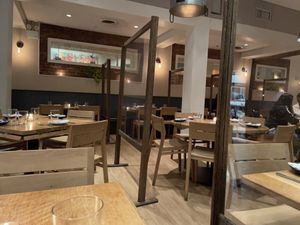 Glass separators for a more safe experience   at Little Beet Table in New York City