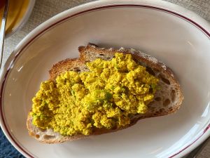 Scrambled tofu on toast  at The Breakfast Club in Oxford