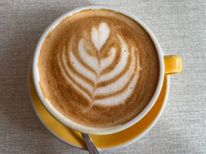 Oat mills latte  at The Breakfast Club in Oxford