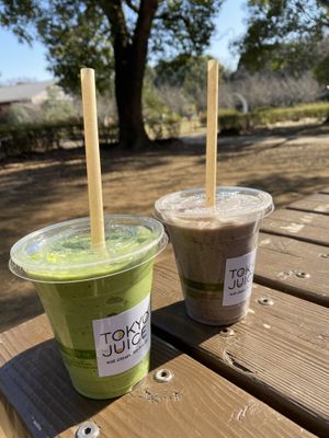‘The Hulk’ smoothie and ‘Majik Butter’ smoothie'  at Tokyo Juice in Tokyo